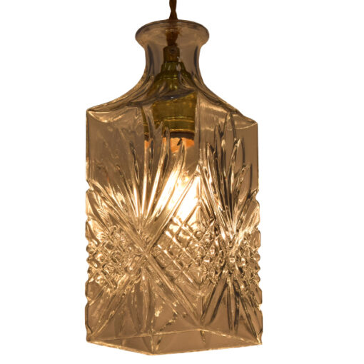 GloboStar® GLOBOSTAR® WHISKEY 01516 Vintage Κρεμαστό Φωτιστικό Οροφής με Ντουί 1 x E27 AC 220-240V IP20 - Διάφανο - Μ10 x Π10 x Υ24cm