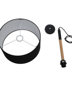 GLOBOSTAR® BRONX 01517 Μοντέρνο Κρεμαστό Φωτιστικό Οροφής με Ντουί 1 x E27 AC 220-240V IP20 - Μαύρο & Μπεζ - Μ35 x Π35 x Υ50cm 15 01517 11