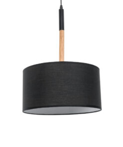 GloboStar® GLOBOSTAR® BRONX 01517 Μοντέρνο Κρεμαστό Φωτιστικό Οροφής με Ντουί 1 x E27 AC 220-240V IP20 - Μαύρο & Μπεζ - Μ35 x Π35 x Υ50cm