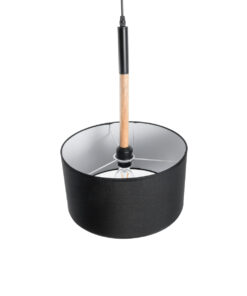 GLOBOSTAR® BRONX 01517 Μοντέρνο Κρεμαστό Φωτιστικό Οροφής με Ντουί 1 x E27 AC 220-240V IP20 - Μαύρο & Μπεζ - Μ35 x Π35 x Υ50cm 19 01517 7