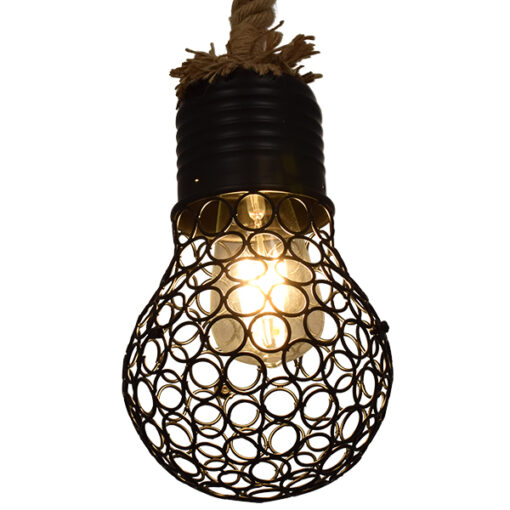 GloboStar® GLOBOSTAR® URBAN 01521 Vintage Κρεμαστό Φωτιστικό Οροφής με Ντουί 1 x E27 AC 220-240V IP20 - Μαύρο & Μπεζ - Μ15 x Π15 x Υ25cm
