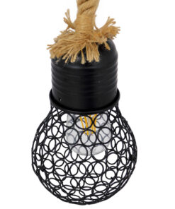 GLOBOSTAR® URBAN 01521 Vintage Κρεμαστό Φωτιστικό Οροφής με Ντουί 1 x E27 AC 220-240V IP20 - Μαύρο & Μπεζ - Μ15 x Π15 x Υ25cm 11 01521 4