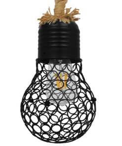 GLOBOSTAR® URBAN 01521 Vintage Κρεμαστό Φωτιστικό Οροφής με Ντουί 1 x E27 AC 220-240V IP20 - Μαύρο & Μπεζ - Μ15 x Π15 x Υ25cm 12 01521 5