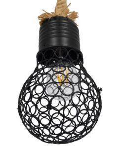 GLOBOSTAR® URBAN 01521 Vintage Κρεμαστό Φωτιστικό Οροφής με Ντουί 1 x E27 AC 220-240V IP20 - Μαύρο & Μπεζ - Μ15 x Π15 x Υ25cm 13 01521 6