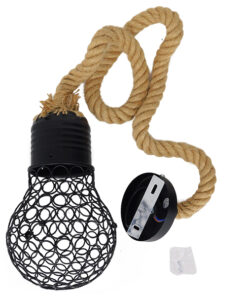 GLOBOSTAR® URBAN 01521 Vintage Κρεμαστό Φωτιστικό Οροφής με Ντουί 1 x E27 AC 220-240V IP20 - Μαύρο & Μπεζ - Μ15 x Π15 x Υ25cm 15 01521 8