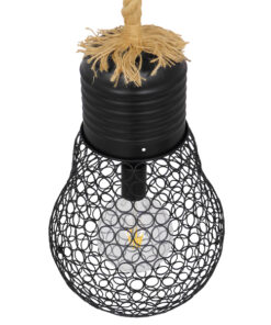 GLOBOSTAR® URBAN 01522 Vintage Κρεμαστό Φωτιστικό Οροφής με Ντουί 1 x E27 AC 220-240V IP20 - Μαύρο & Μπεζ - Μ28 x Π28 x Υ40cm 11 01522 4