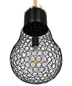 GLOBOSTAR® URBAN 01522 Vintage Κρεμαστό Φωτιστικό Οροφής με Ντουί 1 x E27 AC 220-240V IP20 - Μαύρο & Μπεζ - Μ28 x Π28 x Υ40cm 13 01522 6