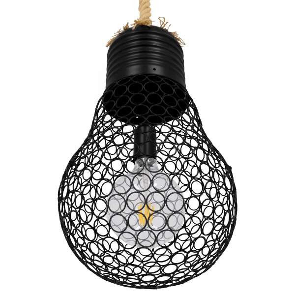 GLOBOSTAR® URBAN 01522 Vintage Κρεμαστό Φωτιστικό Οροφής με Ντουί 1 x E27 AC 220-240V IP20 - Μαύρο & Μπεζ - Μ28 x Π28 x Υ40cm 7 GLOBOSTAR® URBAN 01522 Vintage Κρεμαστό Φωτιστικό Οροφής με Ντουί 1 x E27 AC 220-240V IP20 - Μαύρο & Μπεζ - Μ28 x Π28 x Υ40cm - Image 5