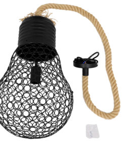 GLOBOSTAR® URBAN 01522 Vintage Κρεμαστό Φωτιστικό Οροφής με Ντουί 1 x E27 AC 220-240V IP20 - Μαύρο & Μπεζ - Μ28 x Π28 x Υ40cm 15 01522 8