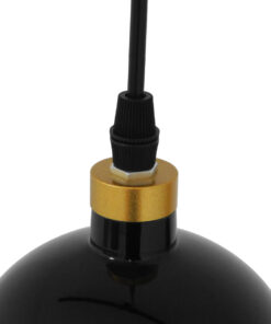 GLOBOSTAR® PALAZZO 01523 Μοντέρνο Κρεμαστό Φωτιστικό Οροφής με Ντουί 1 x E27 AC 220-240V IP20 - Μαύρο & Χρυσό - Μ14 x Π14 x Υ34cm 17 01523 7