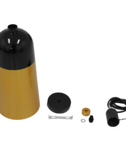 GLOBOSTAR® PALAZZO 01523 Μοντέρνο Κρεμαστό Φωτιστικό Οροφής με Ντουί 1 x E27 AC 220-240V IP20 - Μαύρο & Χρυσό - Μ14 x Π14 x Υ34cm 19 01523 9