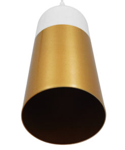 GLOBOSTAR® PALAZZO 01524 Μοντέρνο Κρεμαστό Φωτιστικό Οροφής με Ντουί 1 x E27 AC 220-240V IP20 - Λευκό & Χρυσό - Μ14 x Π14 x Υ34cm 15 01524 5