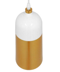 GLOBOSTAR® PALAZZO 01524 Μοντέρνο Κρεμαστό Φωτιστικό Οροφής με Ντουί 1 x E27 AC 220-240V IP20 - Λευκό & Χρυσό - Μ14 x Π14 x Υ34cm 16 01524 6