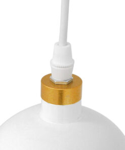 GLOBOSTAR® PALAZZO 01524 Μοντέρνο Κρεμαστό Φωτιστικό Οροφής με Ντουί 1 x E27 AC 220-240V IP20 - Λευκό & Χρυσό - Μ14 x Π14 x Υ34cm 17 01524 7