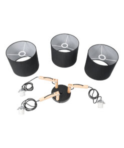 GLOBOSTAR® RAMSON 01525 Μοντέρνο Κρεμαστό Φωτιστικό Οροφής με Ντουί 3 x E27 AC 220-240V IP20 - Μαύρο & Μπεζ - Μ65 x Π65 x Υ20cm 19 01525 10