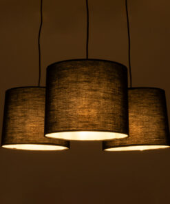 Alternative view of GLOBOSTAR® RAMSON 01525 Μοντέρνο Κρεμαστό Φωτιστικό Οροφής με Ντουί 3 x E27 AC 220-240V IP20 - Μαύρο & Μπεζ - Μ65 x Π65 x Υ20cm