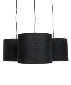 GLOBOSTAR® RAMSON 01525 Μοντέρνο Κρεμαστό Φωτιστικό Οροφής με Ντουί 3 x E27 AC 220-240V IP20 - Μαύρο & Μπεζ - Μ65 x Π65 x Υ20cm 13 01525 4