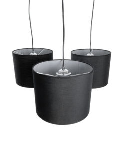 GLOBOSTAR® RAMSON 01525 Μοντέρνο Κρεμαστό Φωτιστικό Οροφής με Ντουί 3 x E27 AC 220-240V IP20 - Μαύρο & Μπεζ - Μ65 x Π65 x Υ20cm 15 01525 6