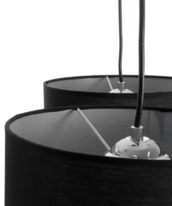 GLOBOSTAR® RAMSON 01525 Μοντέρνο Κρεμαστό Φωτιστικό Οροφής με Ντουί 3 x E27 AC 220-240V IP20 - Μαύρο & Μπεζ - Μ65 x Π65 x Υ20cm 16 01525 7