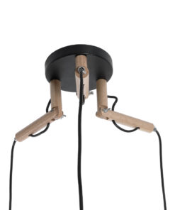 GLOBOSTAR® RAMSON 01525 Μοντέρνο Κρεμαστό Φωτιστικό Οροφής με Ντουί 3 x E27 AC 220-240V IP20 - Μαύρο & Μπεζ - Μ65 x Π65 x Υ20cm 17 01525 8