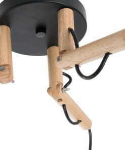 GLOBOSTAR® RAMSON 01525 Μοντέρνο Κρεμαστό Φωτιστικό Οροφής με Ντουί 3 x E27 AC 220-240V IP20 - Μαύρο & Μπεζ - Μ65 x Π65 x Υ20cm 18 01525 9