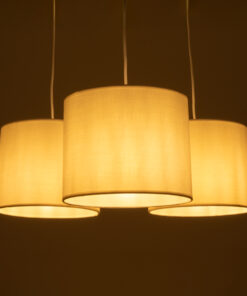 Alternative view of GLOBOSTAR® RAMSON 01526 Μοντέρνο Κρεμαστό Φωτιστικό Οροφής με Ντουί 3 x E27 AC 220-240V IP20 - Λευκό & Μπεζ - Μ65 x Π65 x Υ20cm