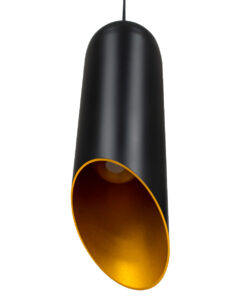 GLOBOSTAR® CARSON 01527 Μοντέρνο Κρεμαστό Φωτιστικό Οροφής με Ντουί 1 x E27 AC 220-240V IP20 - Μαύρο & Χρυσό - Μ10 x Π10 x Υ38cm 11 01527 5