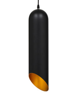 GLOBOSTAR® CARSON 01528 Μοντέρνο Κρεμαστό Φωτιστικό Οροφής με Ντουί 1 x E27 AC 220-240V IP20 - Μαύρο & Χρυσό - Μ12 x Π12 x Υ52cm 10 01528 4