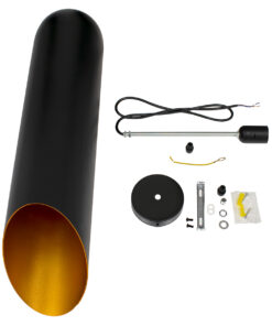 GLOBOSTAR® CARSON 01529 Μοντέρνο Κρεμαστό Φωτιστικό Οροφής με Ντουί 1 x E27 AC 220-240V IP20 - Μαύρο & Χρυσό - Μ15 x Π15 x Υ68cm 13 01529 7