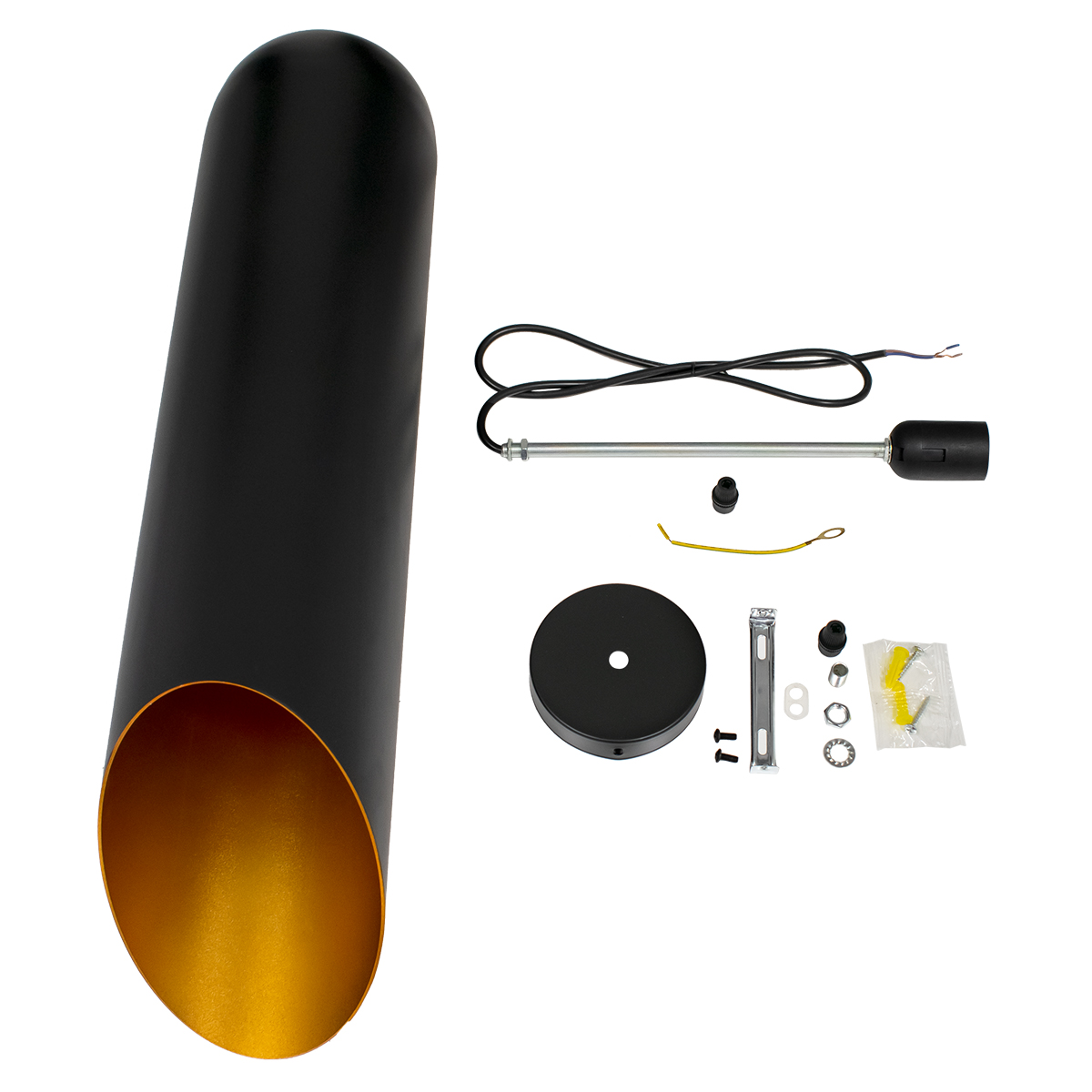 GLOBOSTAR® CARSON 01529 Μοντέρνο Κρεμαστό Φωτιστικό Οροφής με Ντουί 1 x E27 AC 220-240V IP20 - Μαύρο & Χρυσό - Μ15 x Π15 x Υ68cm 8 GLOBOSTAR® CARSON 01529 Μοντέρνο Κρεμαστό Φωτιστικό Οροφής με Ντουί 1 x E27 AC 220-240V IP20 - Μαύρο & Χρυσό - Μ15 x Π15 x Υ68cm - Image 6