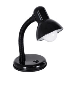 GloboStar® GLOBOSTAR® STUDENT 01530 Μοντέρνο Επιτραπέζιο Φωτιστικό Πορτατίφ με Ντουί 1 x E27 AC 220-240V IP20 - Μαύρο - Μ12 x Π12 x Υ32cm