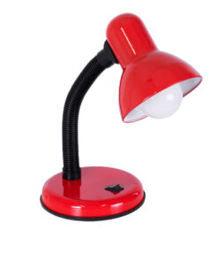 GloboStar® GLOBOSTAR® STUDENT 01535 Μοντέρνο Επιτραπέζιο Φωτιστικό Πορτατίφ με Ντουί 1 x E27 AC 220-240V IP20 - Κόκκινο - Μ12 x Π12 x Υ32cm