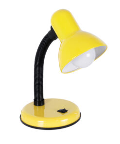 GloboStar® GloboStar® STUDENT 01536 Μοντέρνο Επιτραπέζιο Φωτιστικό Πορτατίφ Μονόφωτο 1 x E27 IP20 Κίτρινο Μέταλλο με Μαύρο Πλαστικό - Μ12 x Π12 x Υ32cm