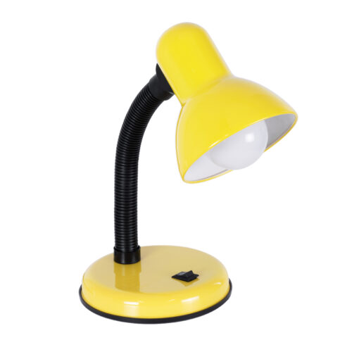 GloboStar® GloboStar® STUDENT 01536 Μοντέρνο Επιτραπέζιο Φωτιστικό Πορτατίφ Μονόφωτο 1 x E27 IP20 Κίτρινο Μέταλλο με Μαύρο Πλαστικό - Μ12 x Π12 x Υ32cm