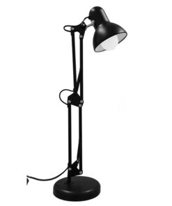 GloboStar® GLOBOSTAR® DESK 01538 Μοντέρνο Επιτραπέζιο Φωτιστικό Πορτατίφ με Ντουί 1 x E27 AC 220-240V IP20 - Μαύρο - Μ15 x Π15 x Υ67cm