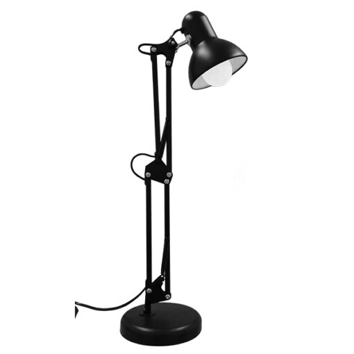 GloboStar® GLOBOSTAR® DESK 01538 Μοντέρνο Επιτραπέζιο Φωτιστικό Πορτατίφ με Ντουί 1 x E27 AC 220-240V IP20 - Μαύρο - Μ15 x Π15 x Υ67cm