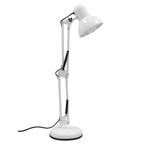 GloboStar® GLOBOSTAR® DESK 01539 Μοντέρνο Επιτραπέζιο Φωτιστικό Πορτατίφ με Ντουί 1 x E27 AC 220-240V IP20 - Λευκό - Μ15 x Π15 x Υ67cm