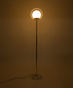 Alternative view of GloboStar® VERSAILLES 01541 Μοντέρνο Επιδαπέδιο Φωτιστικό Μονόφωτο 1 x E27 IP20 Χρυσό Μέταλλο, Λευκό Γυαλί με Γκρι Μάρμαρο - Μ25 x Π25 x Υ150cm