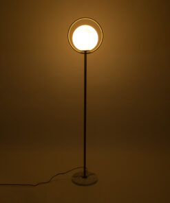 Alternative view of GloboStar® VERSAILLES 01543 Μοντέρνο Επιδαπέδιο Φωτιστικό Μονόφωτο 1 x E27 IP20 Χρυσό Μέταλλο, Λευκό Γυαλί με Γκρι Μάρμαρο - Μ35 x Π35 x Υ170cm