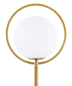 GloboStar® VERSAILLES 01543 Μοντέρνο Επιδαπέδιο Φωτιστικό Μονόφωτο 1 x E27 IP20 Χρυσό Μέταλλο, Λευκό Γυαλί με Γκρι Μάρμαρο - Μ35 x Π35 x Υ170cm 12 01543 5