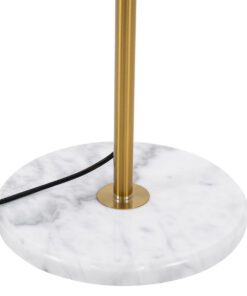 GloboStar® VERSAILLES 01543 Μοντέρνο Επιδαπέδιο Φωτιστικό Μονόφωτο 1 x E27 IP20 Χρυσό Μέταλλο, Λευκό Γυαλί με Γκρι Μάρμαρο - Μ35 x Π35 x Υ170cm 13 01543 6