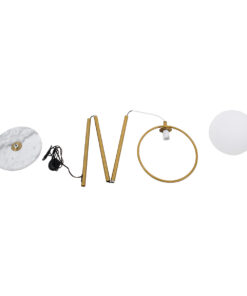 GloboStar® VERSAILLES 01543 Μοντέρνο Επιδαπέδιο Φωτιστικό Μονόφωτο 1 x E27 IP20 Χρυσό Μέταλλο, Λευκό Γυαλί με Γκρι Μάρμαρο - Μ35 x Π35 x Υ170cm 14 01543 7