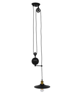 GloboStar® GLOBOSTAR® CARILO 01549 Vintage Κρεμαστό Φωτιστικό Οροφής με Ντουί 1 x E27 AC 220-240V IP20 - Μαύρο & Χρυσό - Μ32 x Π26 x Υ120cm