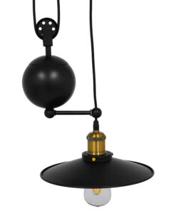 GLOBOSTAR® CARILO 01549 Vintage Κρεμαστό Φωτιστικό Οροφής με Ντουί 1 x E27 AC 220-240V IP20 - Μαύρο & Χρυσό - Μ32 x Π26 x Υ120cm 12 01549 4