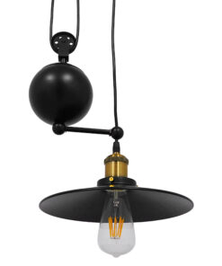 GLOBOSTAR® CARILO 01549 Vintage Κρεμαστό Φωτιστικό Οροφής με Ντουί 1 x E27 AC 220-240V IP20 - Μαύρο & Χρυσό - Μ32 x Π26 x Υ120cm 14 01549 6