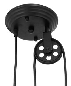 GLOBOSTAR® CARILO 01549 Vintage Κρεμαστό Φωτιστικό Οροφής με Ντουί 1 x E27 AC 220-240V IP20 - Μαύρο & Χρυσό - Μ32 x Π26 x Υ120cm 16 01549 8