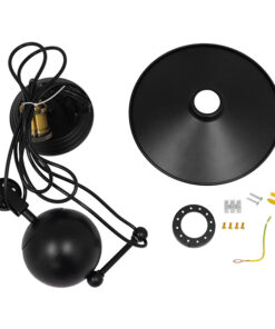 GLOBOSTAR® CARILO 01549 Vintage Κρεμαστό Φωτιστικό Οροφής με Ντουί 1 x E27 AC 220-240V IP20 - Μαύρο & Χρυσό - Μ32 x Π26 x Υ120cm 17 01549 9