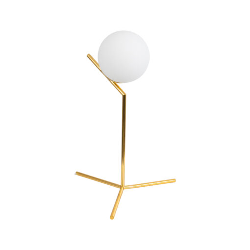 GloboStar® GLOBOSTAR® ELFIS 01551 Μοντέρνο Επιτραπέζιο Φωτιστικό Πορτατίφ με Ντουί 1 x E27 AC 220-240V IP20 - Χρυσό & Λευκό - Μ15 x Π15 x Υ53cm