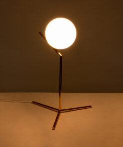 GLOBOSTAR® ELFIS 01551 Μοντέρνο Επιτραπέζιο Φωτιστικό Πορτατίφ με Ντουί 1 x E27 AC 220-240V IP20 - Χρυσό & Λευκό - Μ15 x Π15 x Υ53cm 12 01551 3