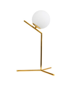 GLOBOSTAR® ELFIS 01551 Μοντέρνο Επιτραπέζιο Φωτιστικό Πορτατίφ με Ντουί 1 x E27 AC 220-240V IP20 - Χρυσό & Λευκό - Μ15 x Π15 x Υ53cm 14 01551 5